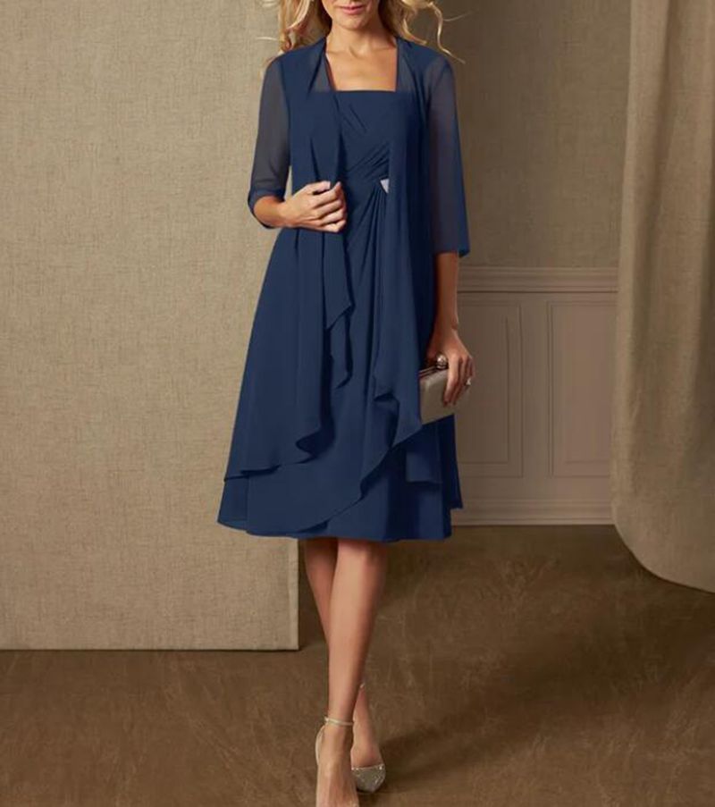 Elegantes Maxikleid für Damen mit Wickeldesign und transparenten Ärmeln - MODEGEIST
