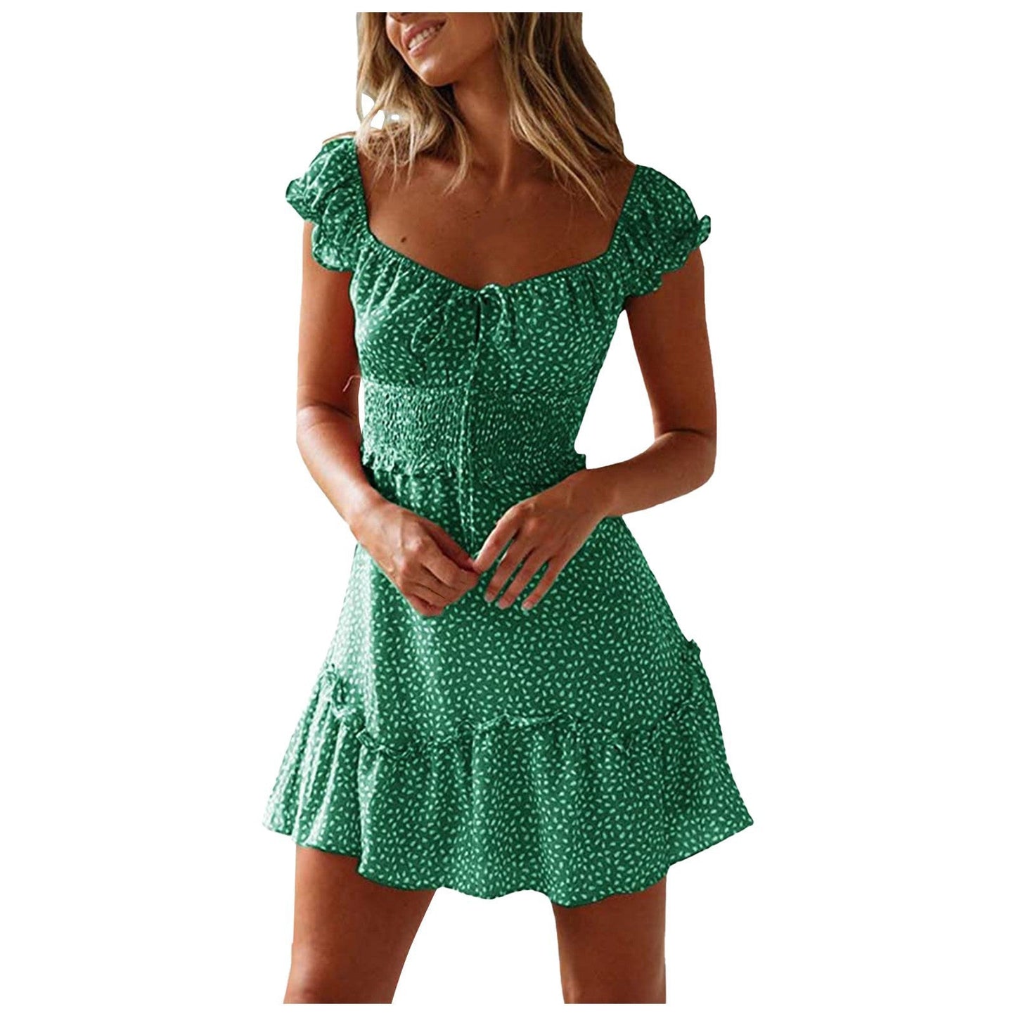 Leichtes Damen-Minikleid mit Rüschen und tailliertem Schnitt von MODEGEIST