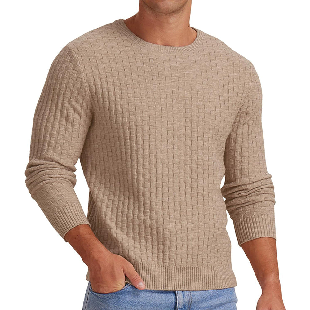 Herren strukturiertes Sweatshirt mit Rundhalsausschnitt und langem Arm ModeGeist