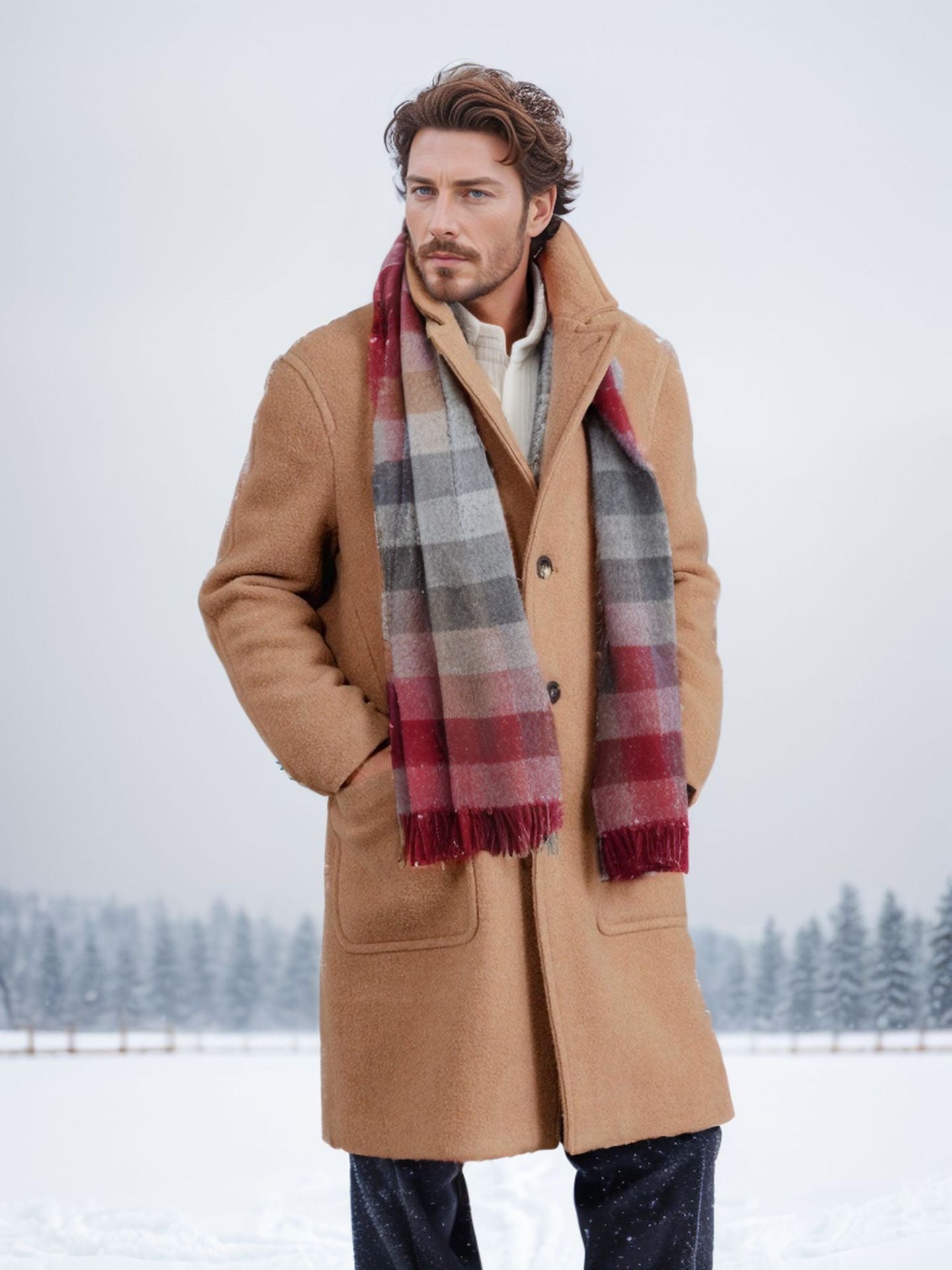 Herren eleganter Wollmantel mit doppelter Knopfreihe und praktischen Eingrifftaschen ModeGeist