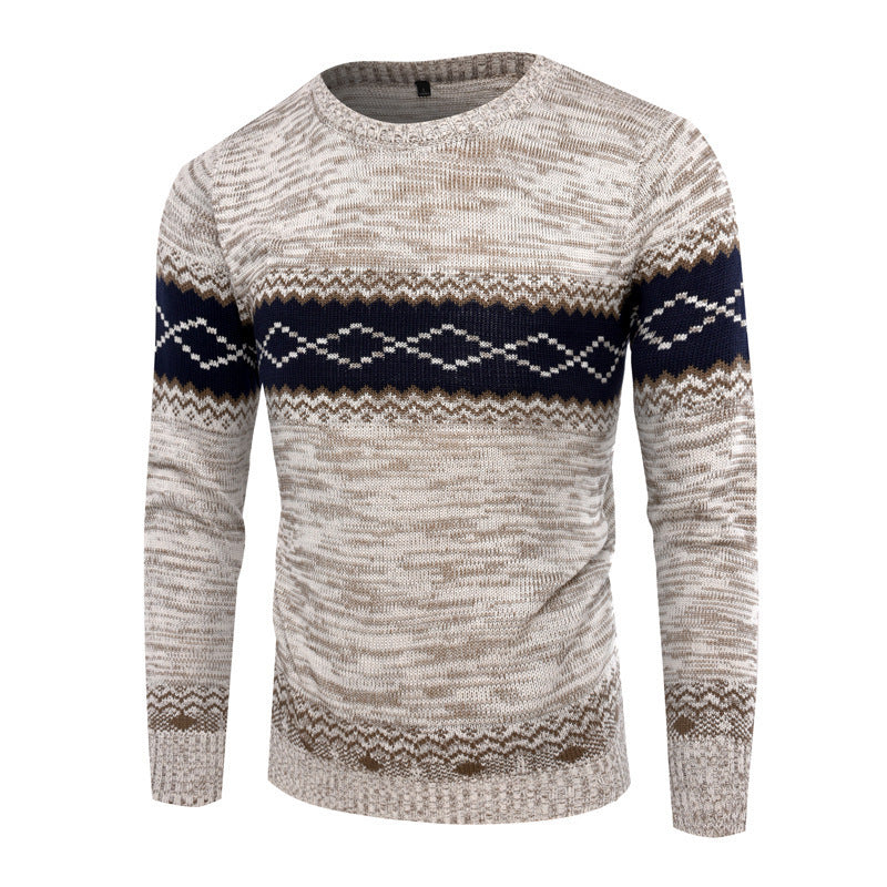 Herren Strickpullover mit modernem geometrischen Muster ModeGeist