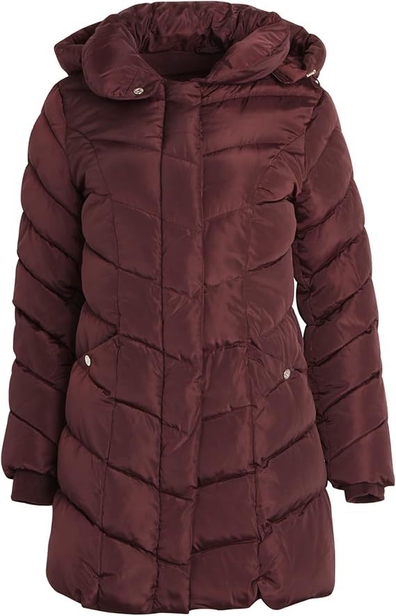 Damen Langer gesteppter Winterparka mit hochgeschlossenem Kragen ModeGeist