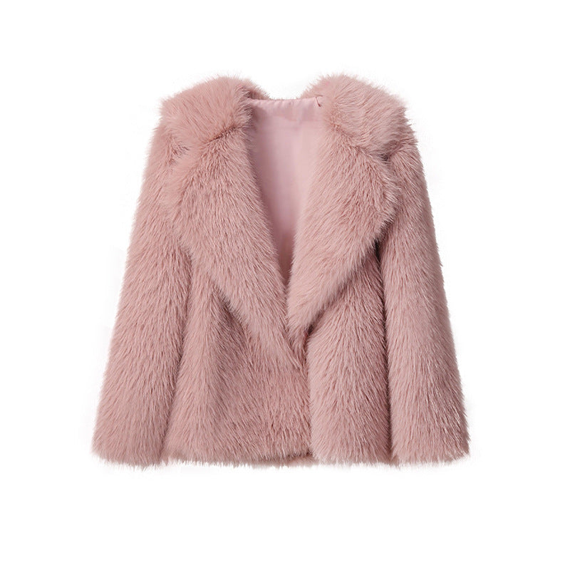 Damen Elegante Kunstpelz-Jacke mit weichem Kragen und modischem Schnitt ModeGeist
