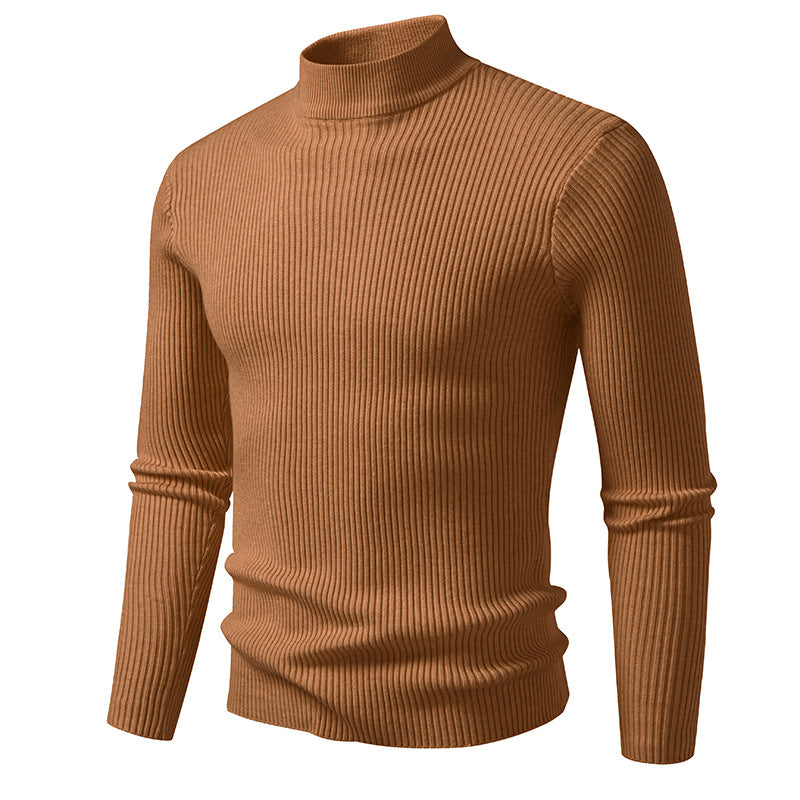 Herren Rollkragenpullover aus hochwertiger Stretch-Wolle mit Rippstruktur ModeGeist