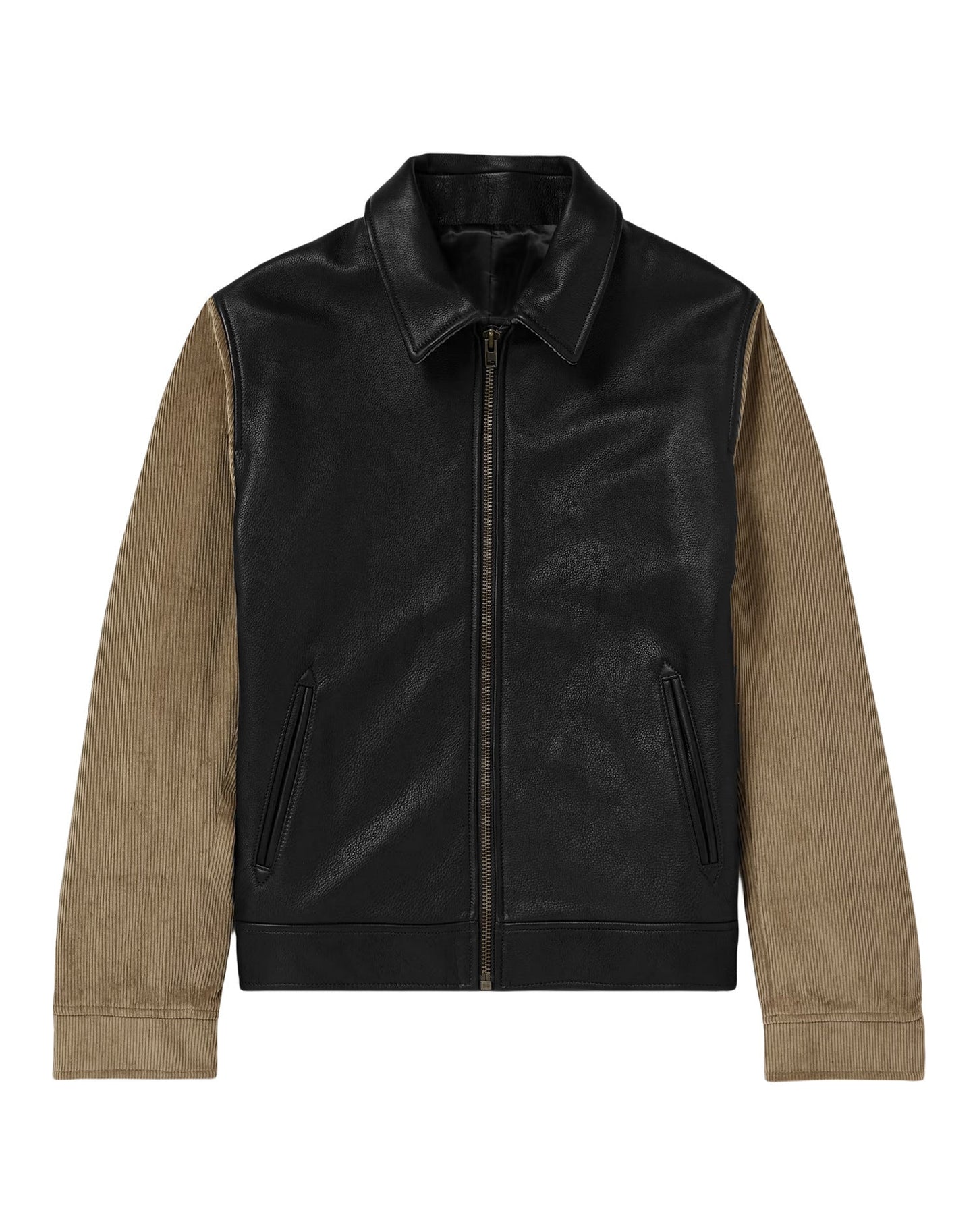 Herren modische jacke mit Kord-Details und praktischen Reißverschlusstaschen ModeGeist