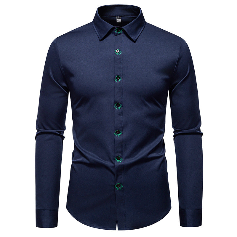 Herren Elegantes Langarmhemd mit kreativen Details ModeGeist