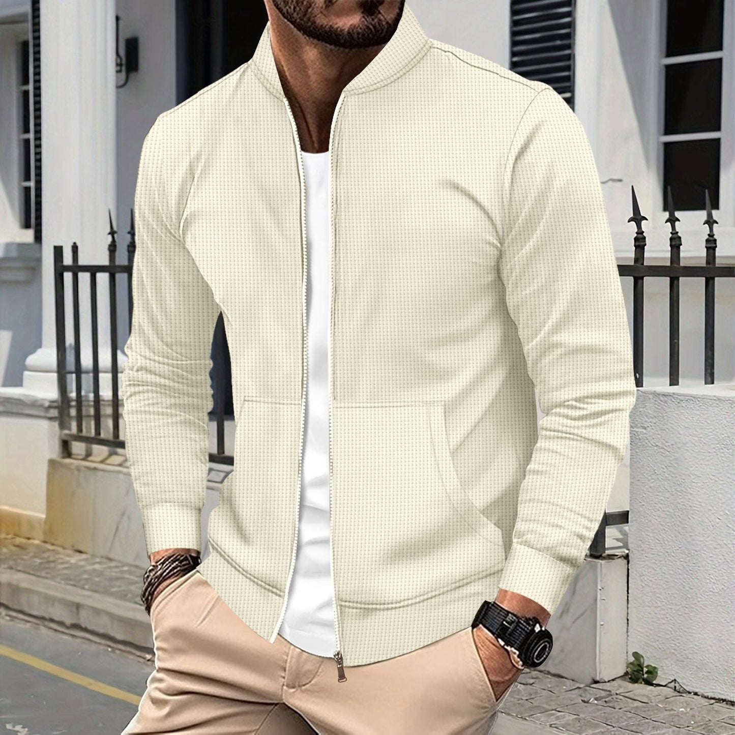 Herren sportliche Freizeitjacke mit Reißverschluss und praktischen Taschen ModeGeist