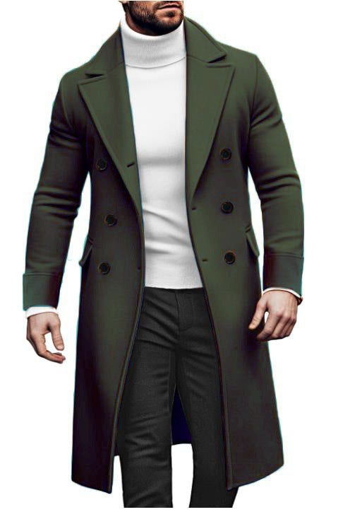 Herren eleganter Doppelmantel mit breitem Revers und praktischen Taschen ModeGeist