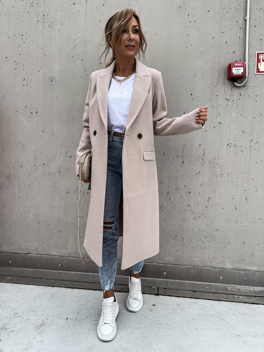 Damen eleganter Wollmantel im Oversized-Stil ModeGeist