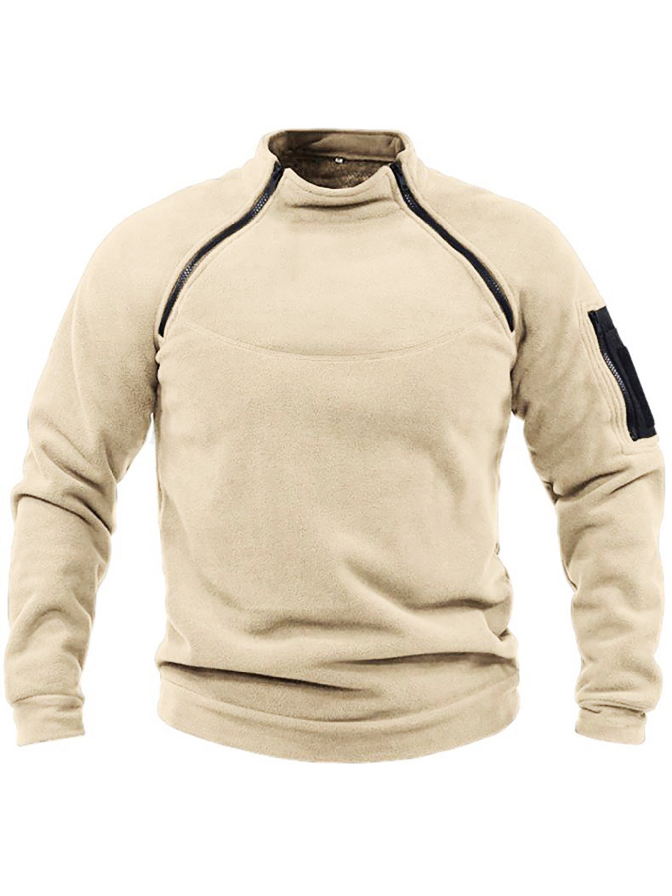 Herren Thermo-Fleecepullover mit hochschließendem Kragen und praktischen Taschen ModeGeist