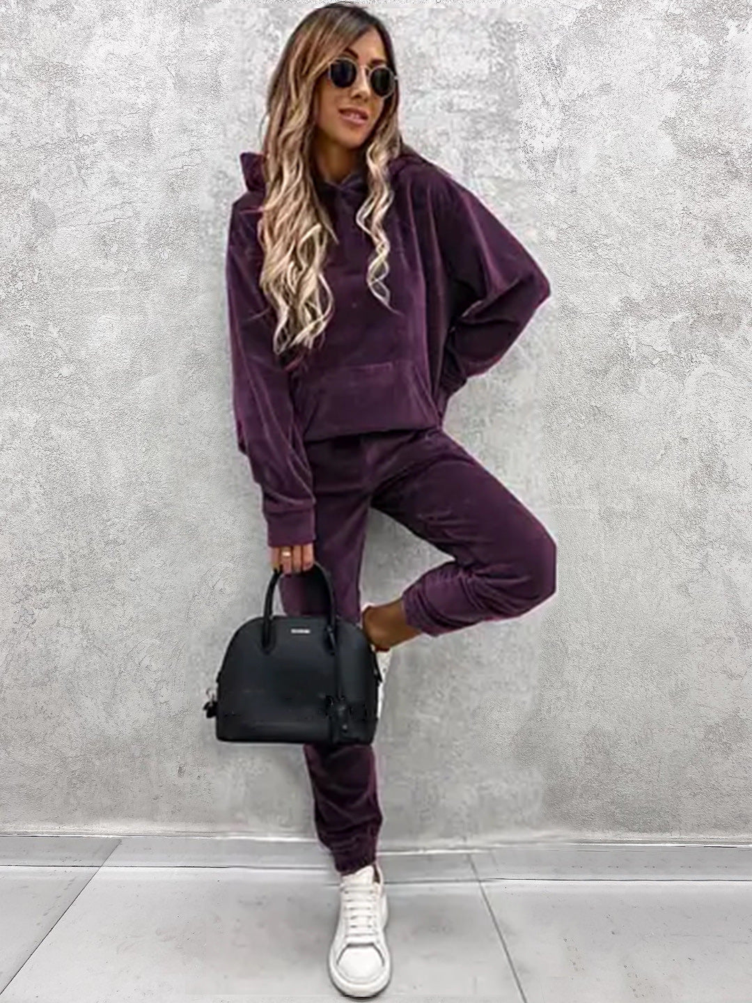 Damen kuscheliges Fleece-Set mit oversized Hoodie und bequemen Jogginghosen ModeGeist