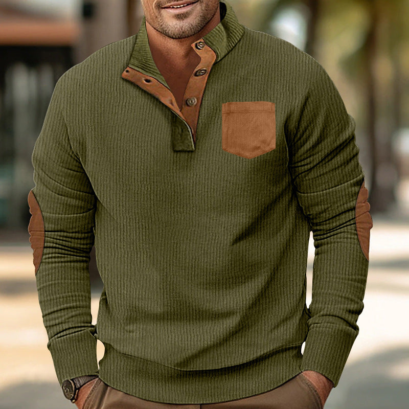 Herren Komfortabler Pullover mit Stehkragen und Kontrastdetails ModeGeist