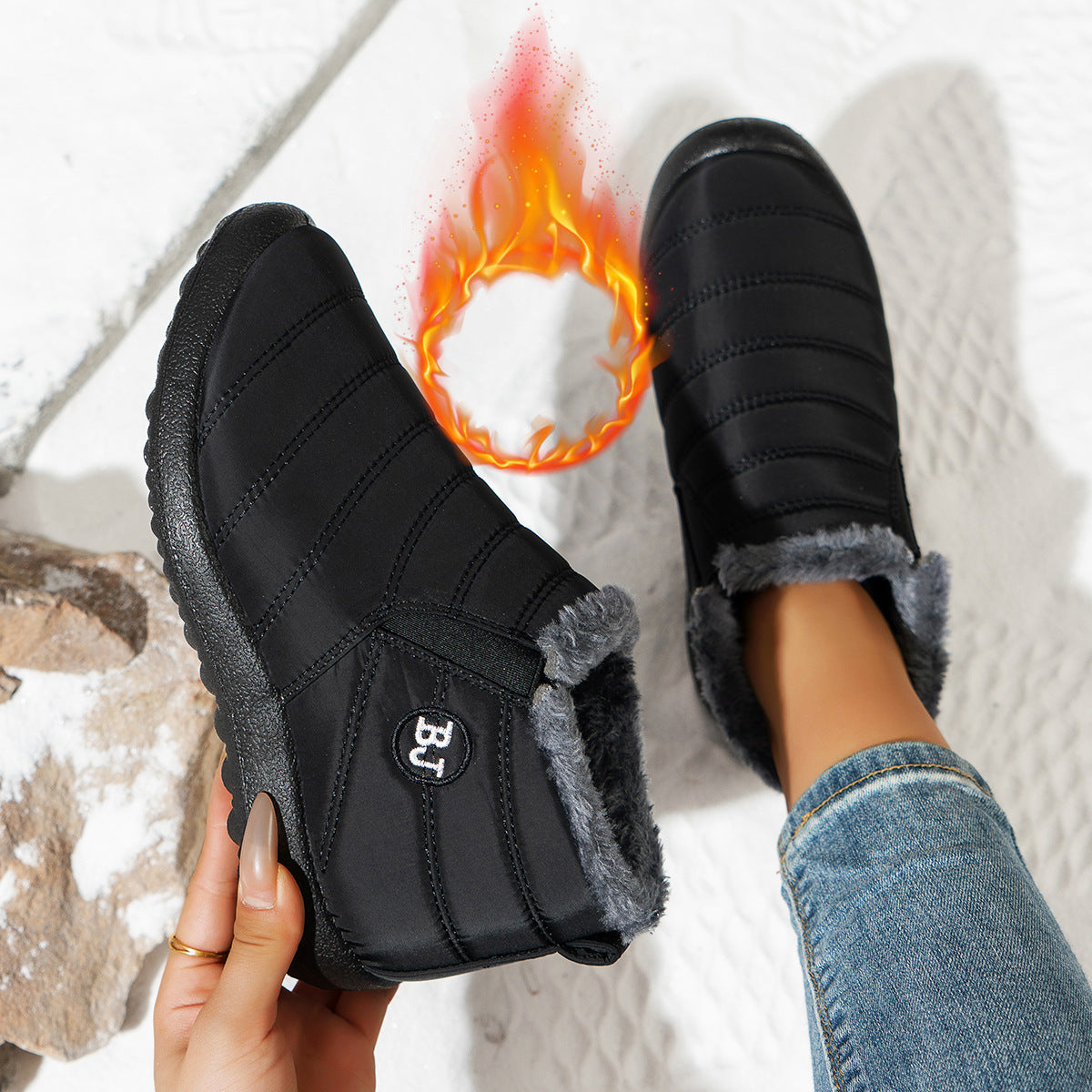 Damen Komfortable Winterboots mit kuscheligem Futter und rutschfester Sohle ModeGeist