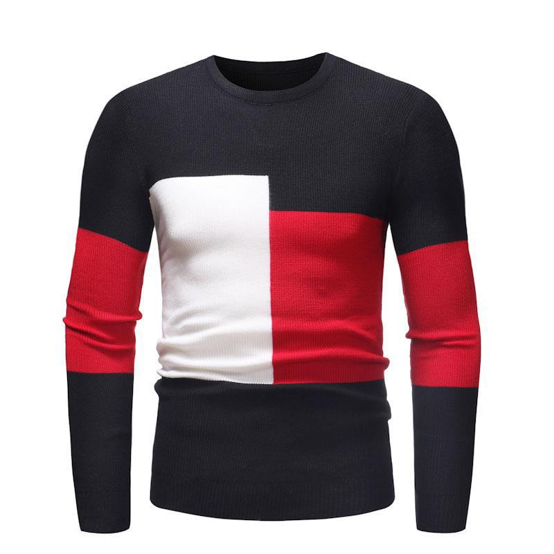 Herren Designer Pullover mit modernem Blockmuster ModeGeist