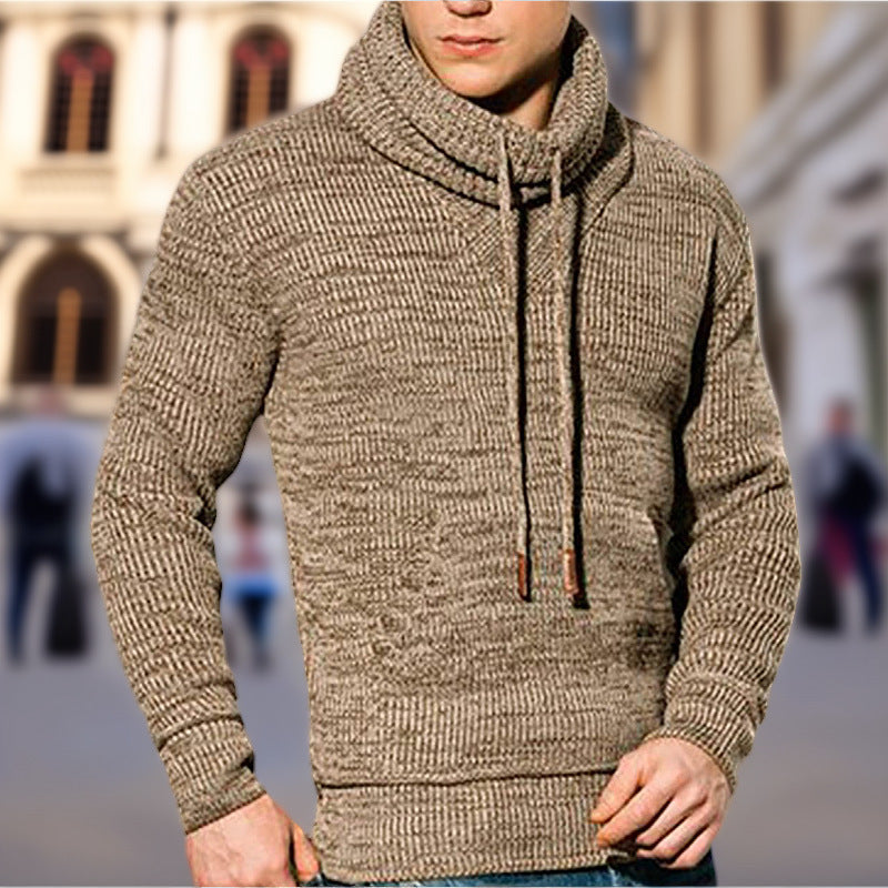 Herren Kapuzenpullover mit grobem Strickmuster und praktischen Kängurutaschen ModeGeist