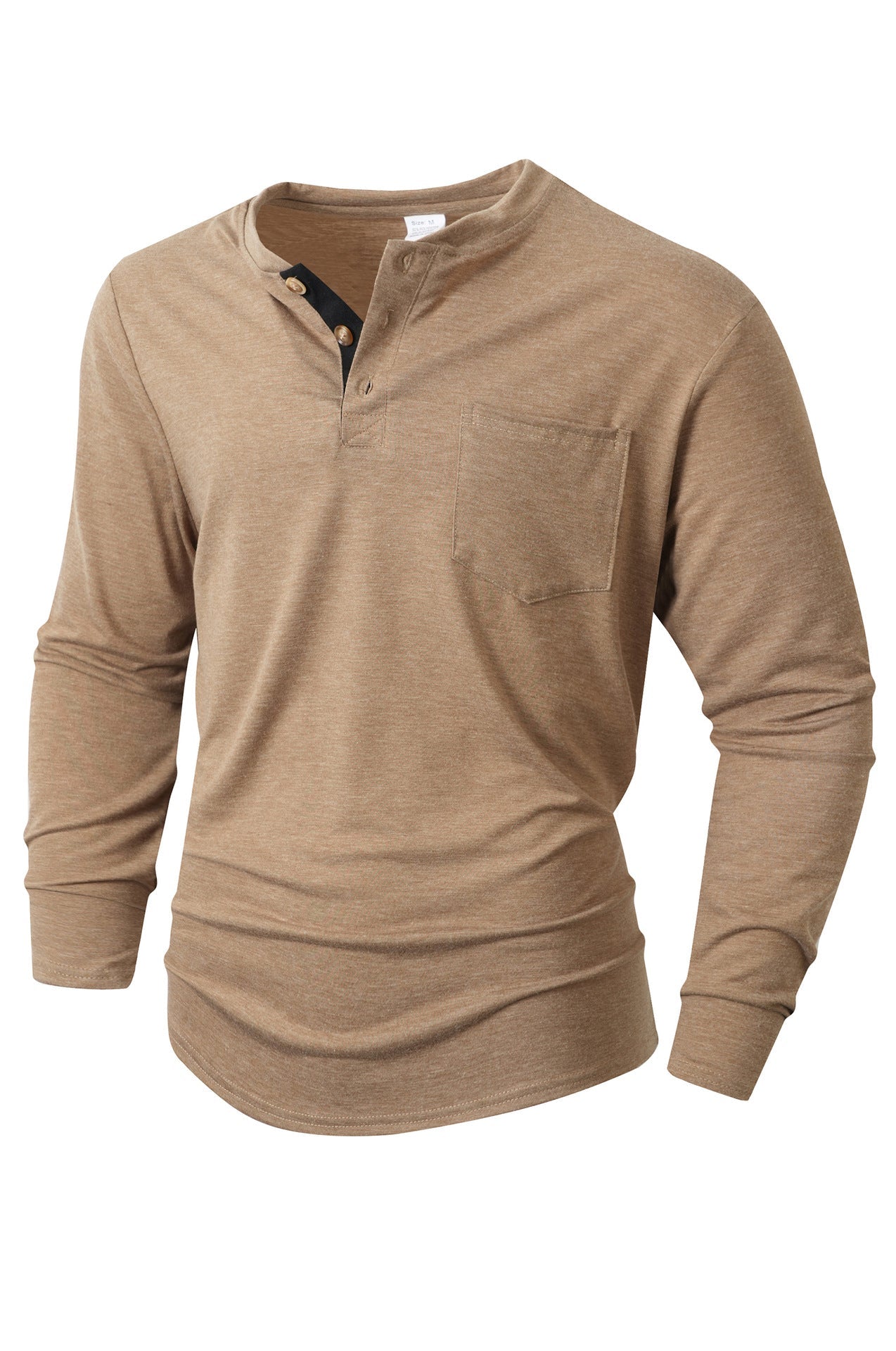 Herren langärmliges Henley-Shirt ModeGeist