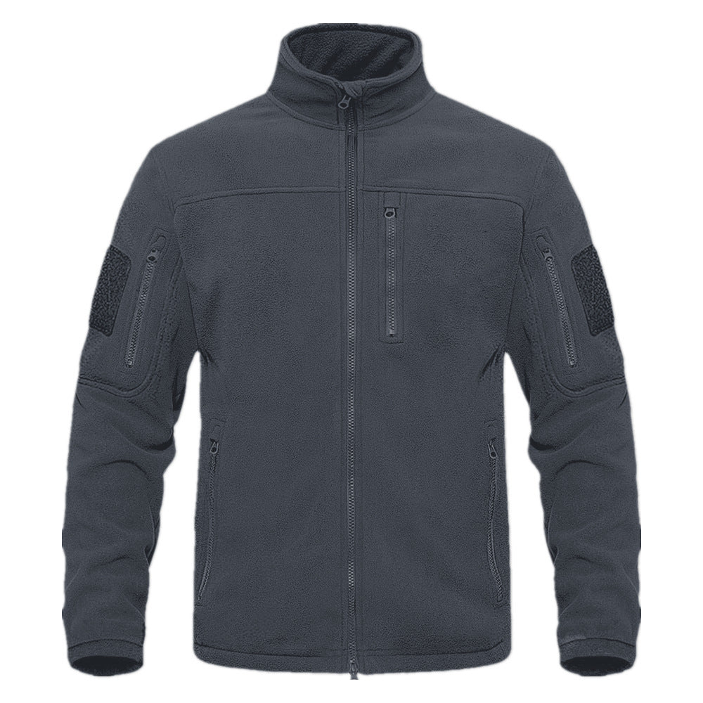 Herren Fleecejacke mit vielseitigen Taschen und hochschließendem Kragen ModeGeist