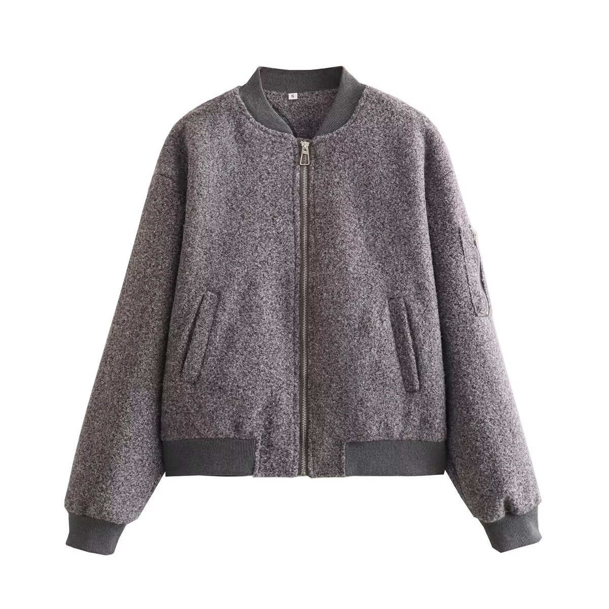 Damen Lässige Bomberjacke mit hochwertigem Wollmix ModeGeist
