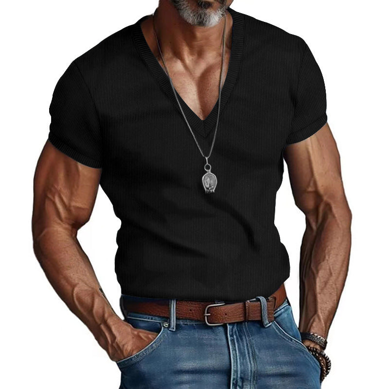 Herren Kurzarm V-Ausschnitt T-Shirt ModeGeist