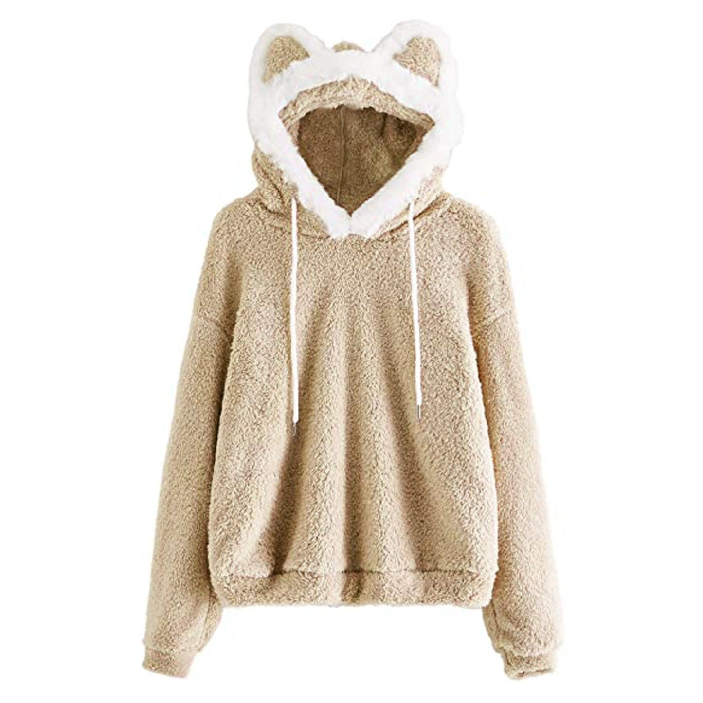 Damen Gemütlicher Kapuzenpullover mit süßem Ohren-Design und kuscheligem Fleece ModeGeist