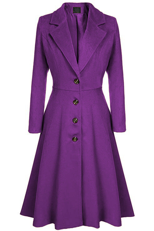 Damen Eleganter Wollmantel mit tailliertem Schnitt und langen Ärmeln ModeGeist