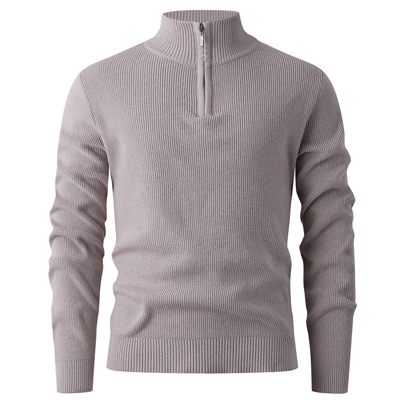 Herren Strickpullover mit modernem Stehkragen und funktionalem Reißverschluss ModeGeist