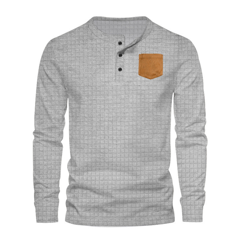 Herren Langarmshirt mit strukturiertem Design applikation ModeGeist