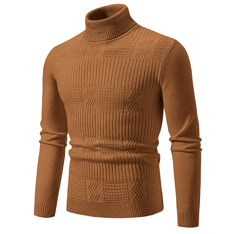Herren eleganter Rollkragenpullover mit strukturiertem Design ModeGeist