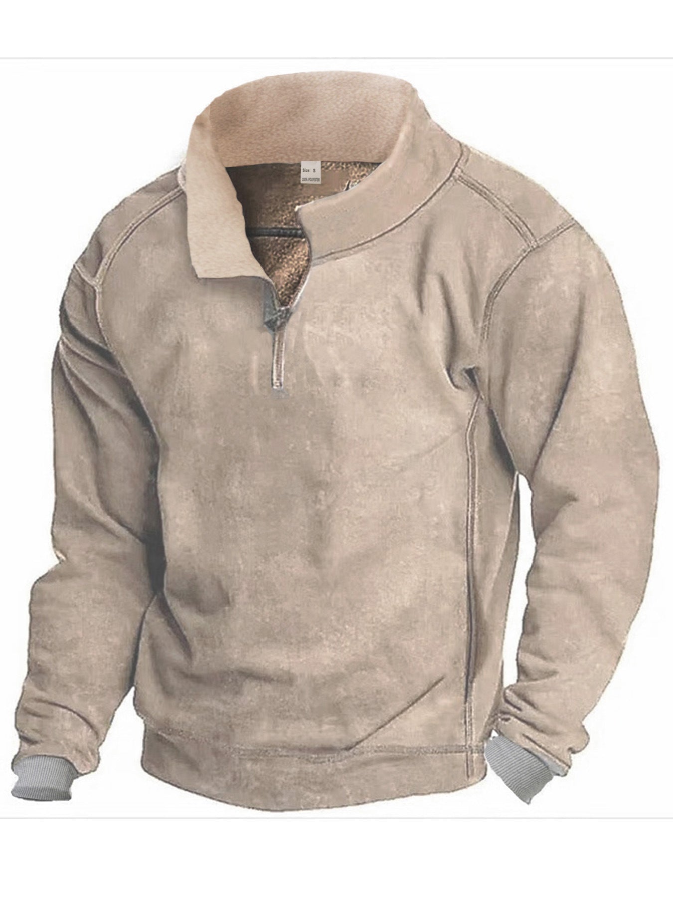 Herren Fleece Sweatshirt mit Stehkragen ModeGeist