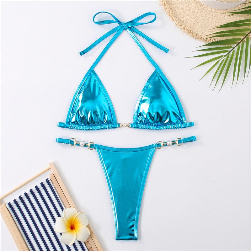 Bikini-Set für Damen mit Glitzerdetails und verstellbaren Trägern von MODEGEIST