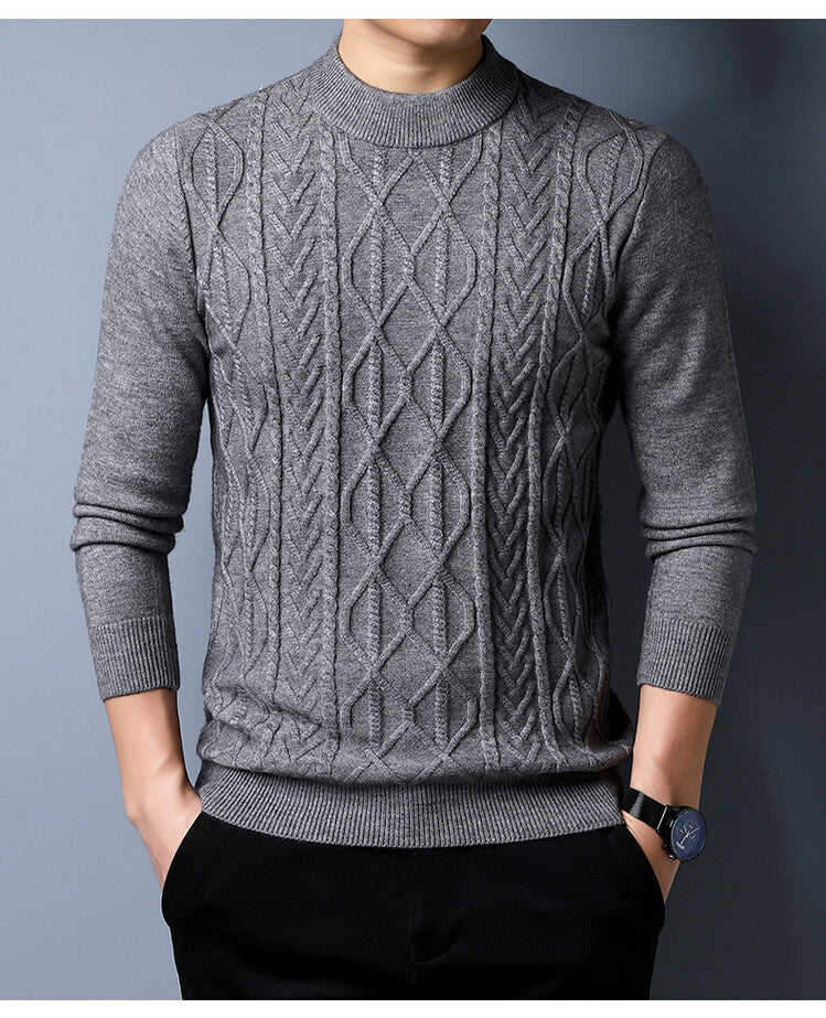 Herren Strickpullover mit strukturiertem Zopfmuster ModeGeist