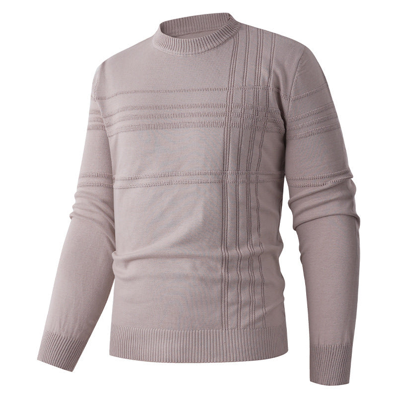 Herren Pullover mit strukturiertem Muster und Rundhalsausschnitt ModeGeist