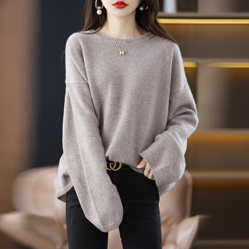 Damen Oversized Strickpullover mit weitem Schnitt und langen Ärmeln ModeGeist