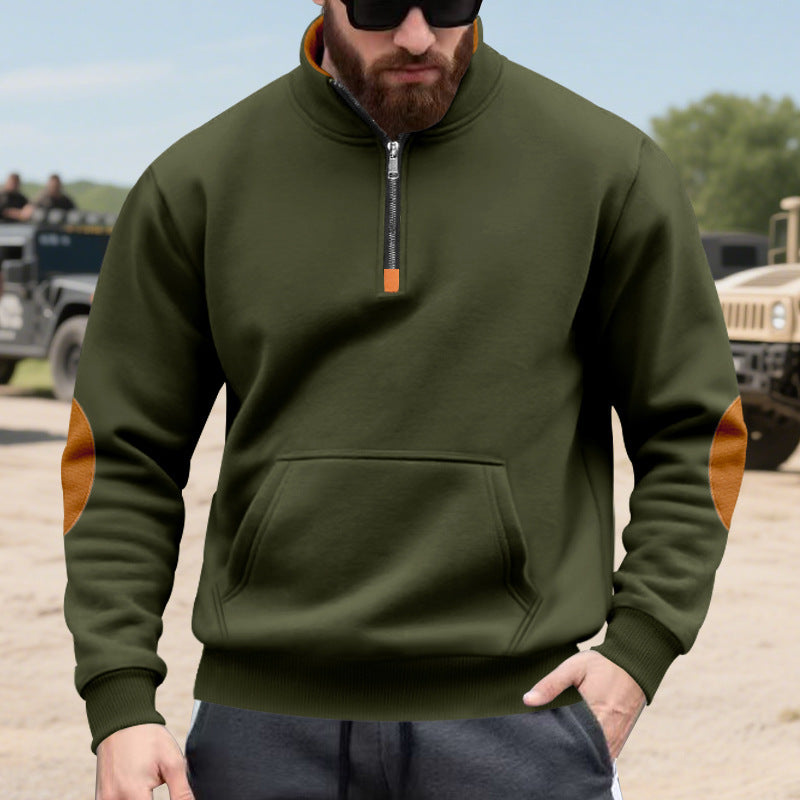 Herren Hoodie mit modischem Stehkragen und Kontrastdetails ModeGeist