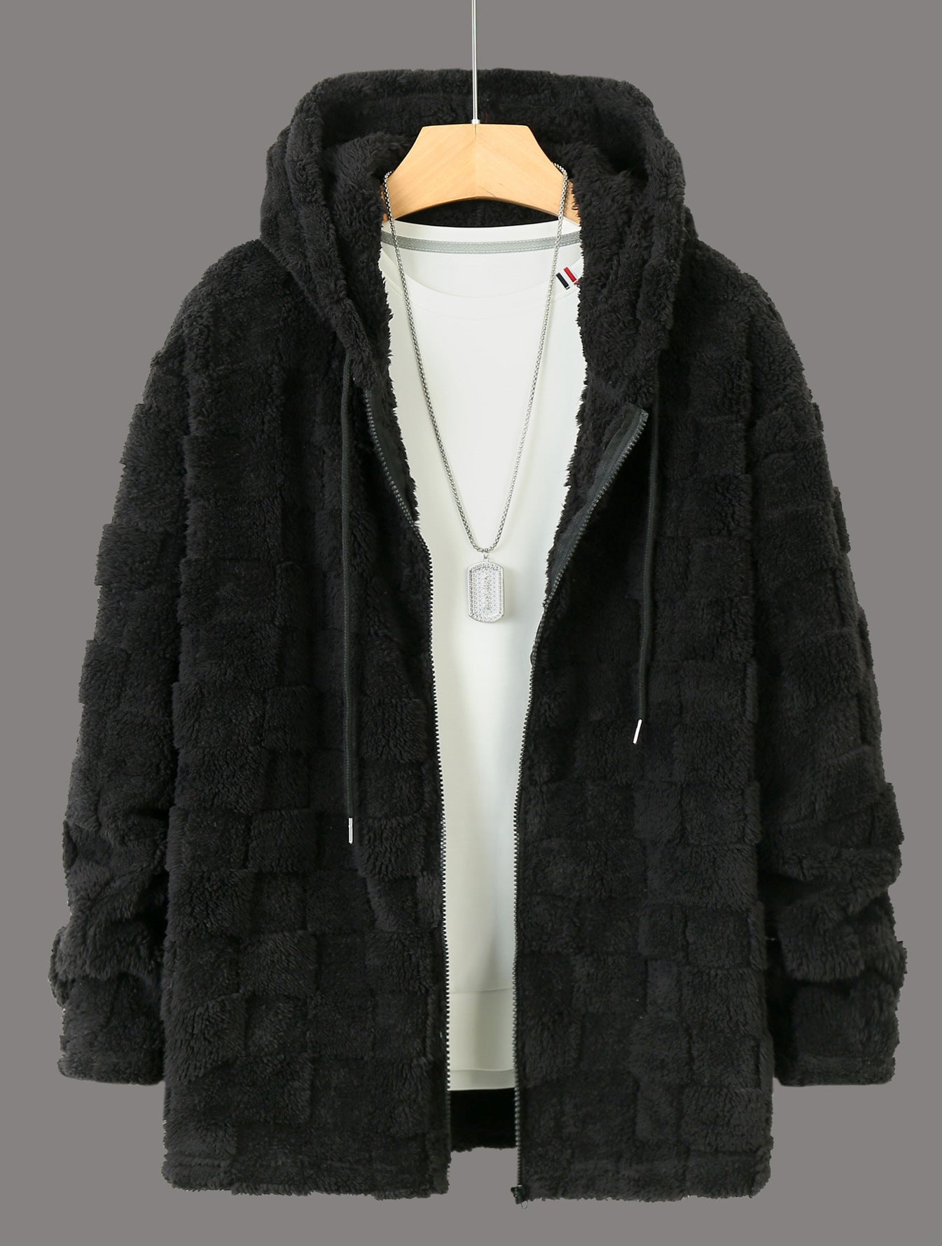 Herren Fleecejacke mit strukturiertem Design und praktischem Reißverschluss ModeGeist