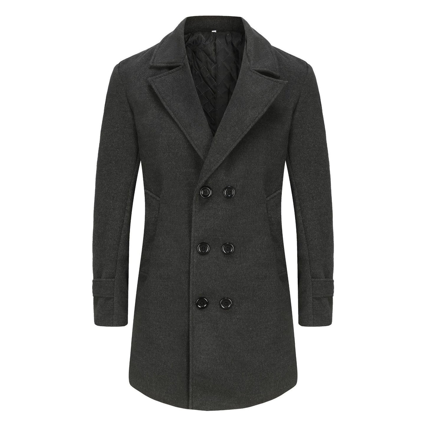Herren eleganter Doppelreiher-Mantel mit schmalem Schnitt und gefüttertem Innenfutter ModeGeist