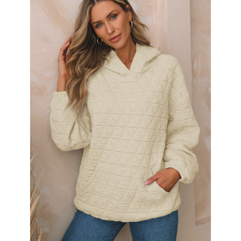 Damen gesteppter Kapuzenpullover mit praktischen Taschen ModeGeist