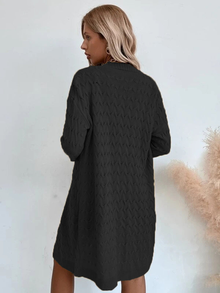 Damen Großer Strickmantel mit strukturiertem Muster und lässigem Schnitt ModeGeist