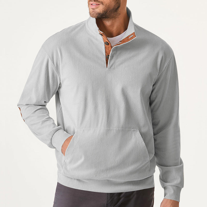 Herren hochfunktioneller Sweatpullover mit Stehkragen und praktischer Kängurutasche ModeGeist