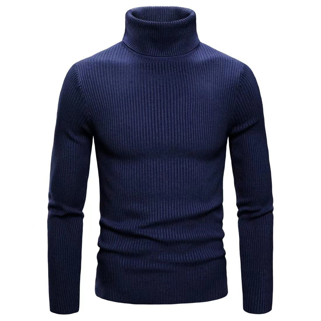 Herren hochwertiger Rollkragenpullover aus feinem Rippstrick ModeGeist