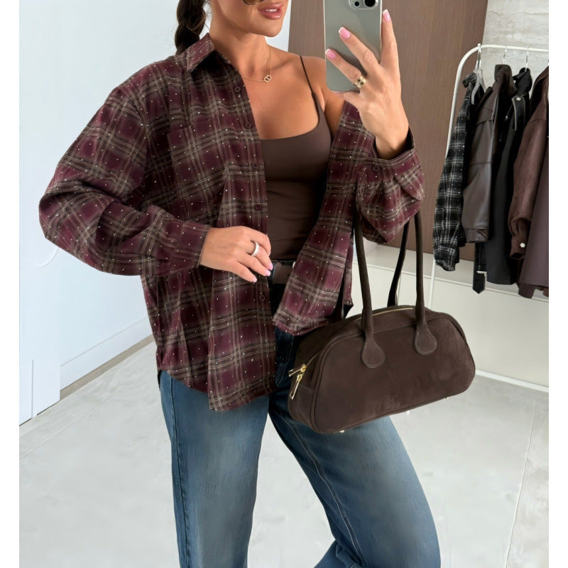 Damen Karierte Oversized-Hemd ModeGeist