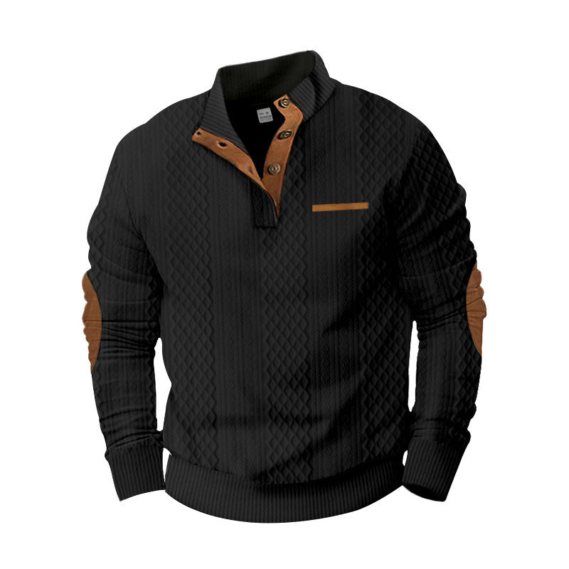 Herren komfortabler Strickpullover mit strukturiertem Design und eleganten applikationen ModeGeist