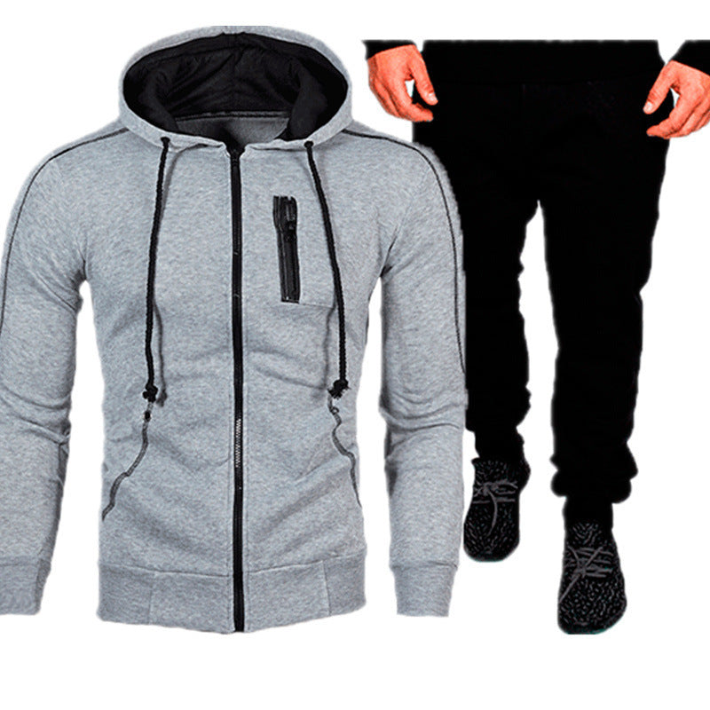 Herren sportliches Kapuzenjacken- und Jogginghosen-Set ModeGeist