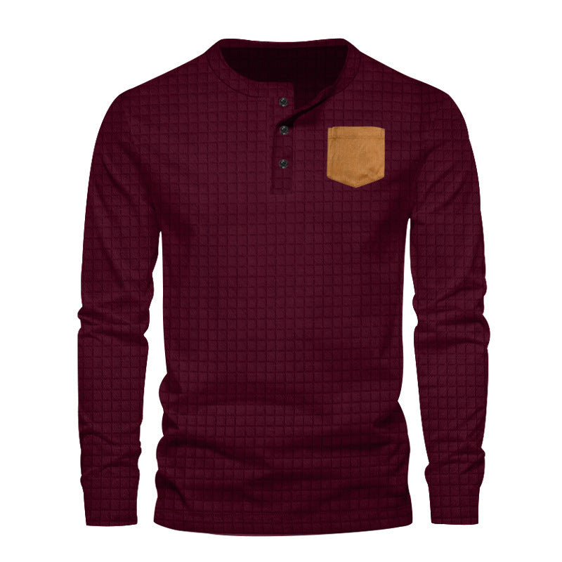 Herren Langarmshirt mit strukturiertem Design applikation ModeGeist