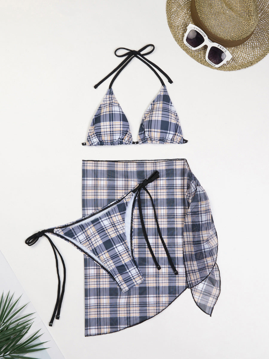 Modegeist Damen Dreieck Bikini Set mit transparentem Cover-Up