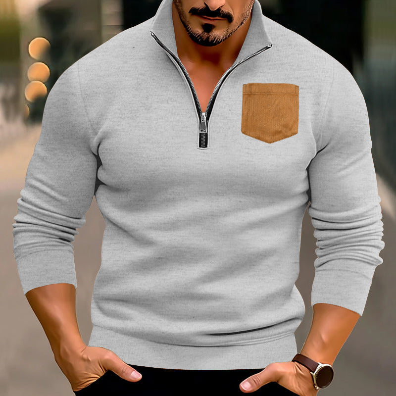 Herren sportlicher Pullover mit kontrastierenden Taschen ModeGeist