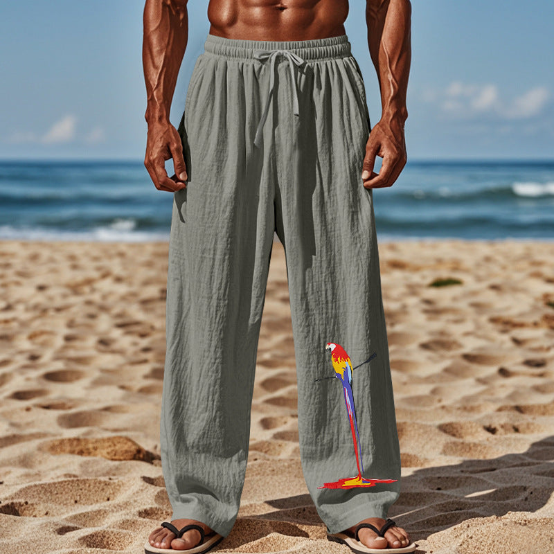 Herren Strandhose aus leichtem, atmungsaktivem Gewebe mit buntem Print ModeGeist