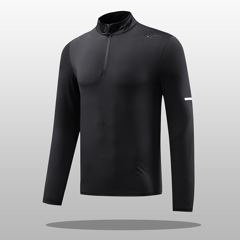 Herren Funktions-Langarmshirt mit Reißverschluss und atmungsaktivem Material ModeGeist