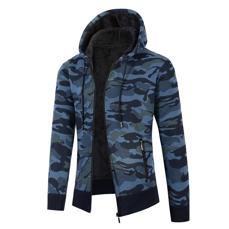 Herren modischer Kapuzensweater mit Karomuster ModeGeist