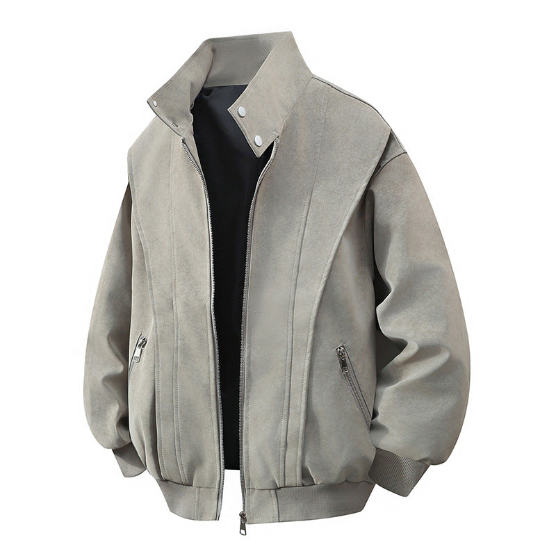 Damen Designer Übergangsjacke mit hohem Kragen und praktischen Reißverschlusstaschen ModeGeist